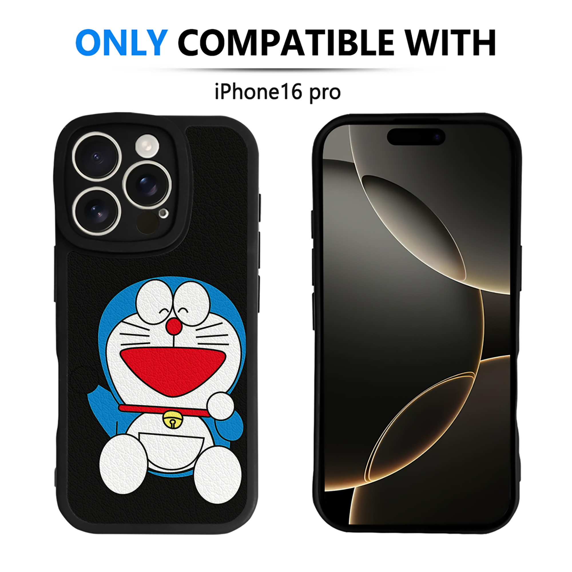 （画像用） ドラえもん Doraemon 【iPhone 16シリーズ対応】シリコンスマホケース（レザー調） 材質：シリコン